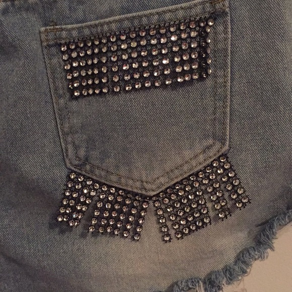 High Waisted Blue Jean Shorts - Picture 3 of 3